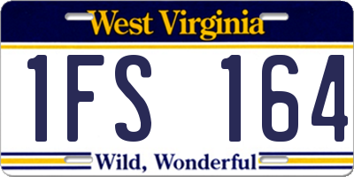 WV license plate 1FS164