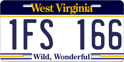 WV license plate 1FS166