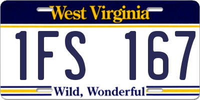 WV license plate 1FS167