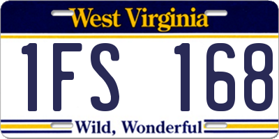 WV license plate 1FS168