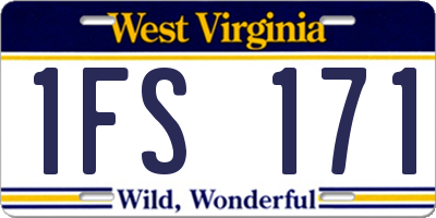 WV license plate 1FS171