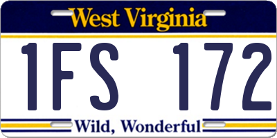 WV license plate 1FS172