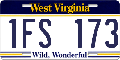 WV license plate 1FS173