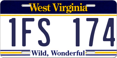 WV license plate 1FS174