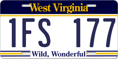 WV license plate 1FS177