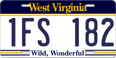 WV license plate 1FS182