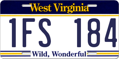 WV license plate 1FS184