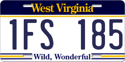 WV license plate 1FS185