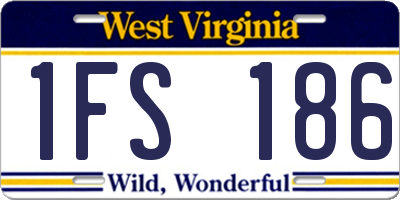 WV license plate 1FS186