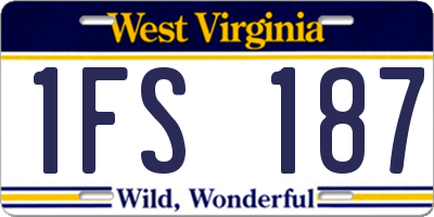 WV license plate 1FS187