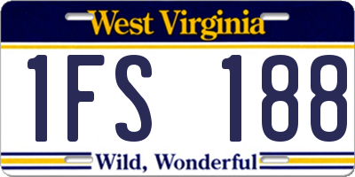 WV license plate 1FS188