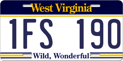 WV license plate 1FS190