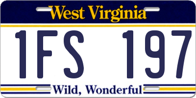 WV license plate 1FS197