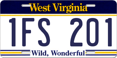 WV license plate 1FS201