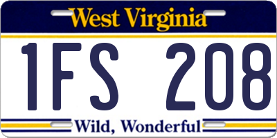 WV license plate 1FS208