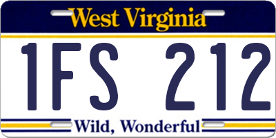 WV license plate 1FS212