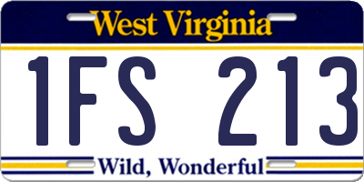 WV license plate 1FS213