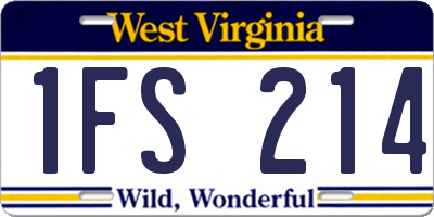 WV license plate 1FS214