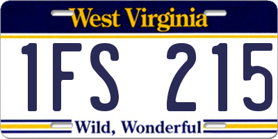 WV license plate 1FS215
