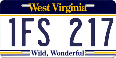 WV license plate 1FS217
