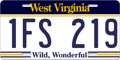 WV license plate 1FS219