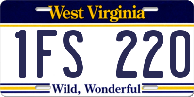 WV license plate 1FS220