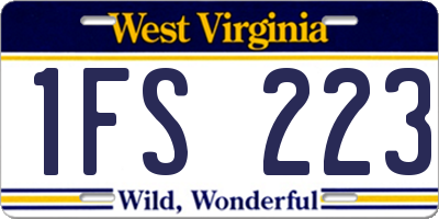 WV license plate 1FS223
