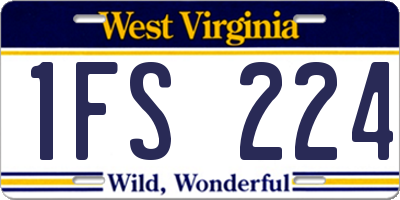 WV license plate 1FS224