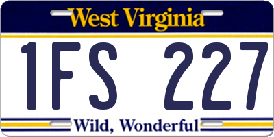 WV license plate 1FS227