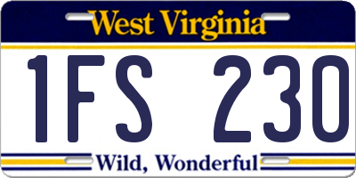 WV license plate 1FS230