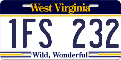 WV license plate 1FS232