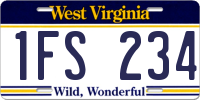 WV license plate 1FS234