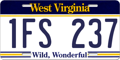 WV license plate 1FS237