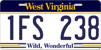 WV license plate 1FS238