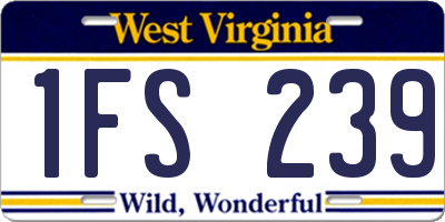 WV license plate 1FS239