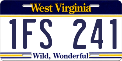 WV license plate 1FS241