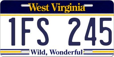 WV license plate 1FS245