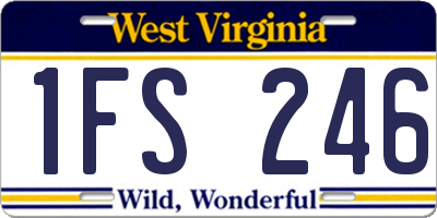 WV license plate 1FS246