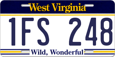 WV license plate 1FS248