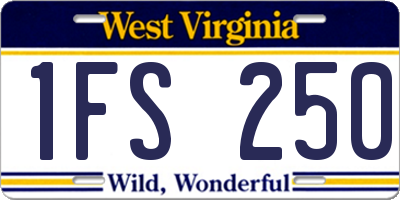 WV license plate 1FS250