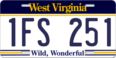 WV license plate 1FS251