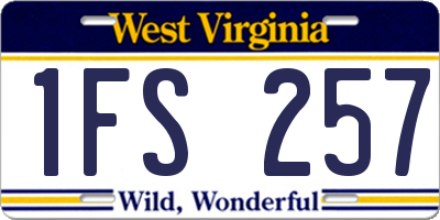 WV license plate 1FS257