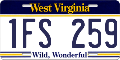 WV license plate 1FS259