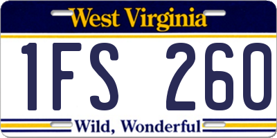 WV license plate 1FS260