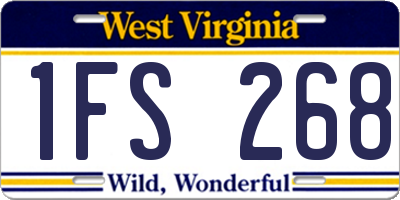 WV license plate 1FS268