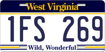 WV license plate 1FS269