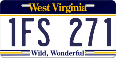WV license plate 1FS271