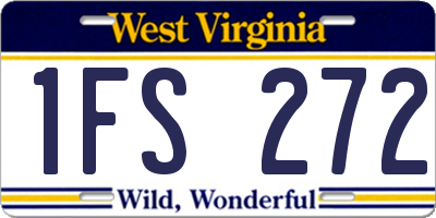 WV license plate 1FS272