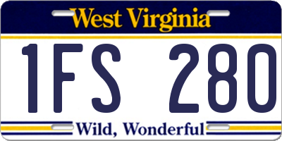 WV license plate 1FS280