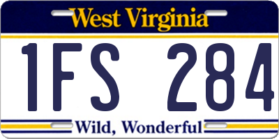 WV license plate 1FS284